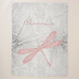 Rosa Dragonfly Personalisiert Sherpa Blanket Sherpadecke