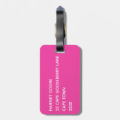 Rosa Dragonfruit Gepäckanhänger (Rückseite vertikal)