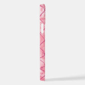 Rosa Drahtnetzhintergrund/bearbeitbare Fotos/Name iPhone Hülle (Rechte Seite)