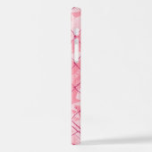 Rosa Drahtnetzhintergrund/bearbeitbare Fotos/Name iPhone Hülle (Linke Seite)