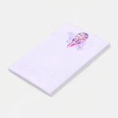 Rosa Dreamcatcher auf dem Lila Spritzer Post-it Klebezettel (angewinkelt)