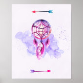 Rosa Dreamcatcher auf dem Lila Spritzer Poster (Vorne)