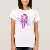Rosa Dreamcatcher auf dem Lila Spritzer T-Shirt (Vorderseite)