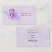 Rosa Dreamcatcher auf dem Lila Spritzer Visitenkarte (Vorne/Hinten)