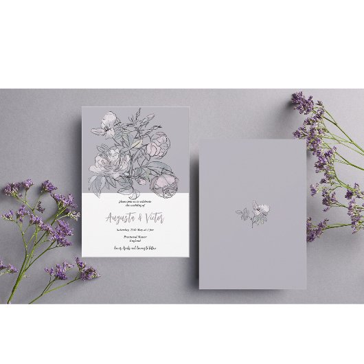 Rosa Drehbuch Elegante Einladung zur Hochzeit