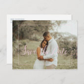 Rosa Drehbuch Frühling Blumenzelt Foto rett Datum Ankündigungspostkarte (Vorne/Hinten)