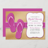 Rosa drehen Reinfälle im Sand-Brautparty einladen Einladung (Vorne/Hinten)