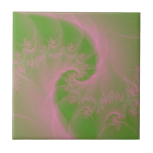 Rosa Drehung auf grünem Kachel