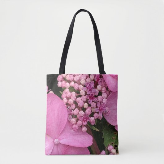 Rosa Drehung-n-Shout Endless Summer Hydrangea Tasche (Vorderseite)