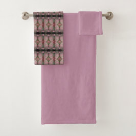 Rosa drei Stück Badhandtuch Set