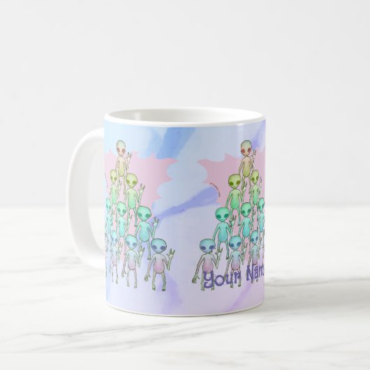 Rosa Dreieck Alien Tasse (Vorderseite Links)