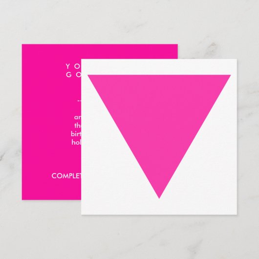 rosa Dreieck Einladung (Vorne/Hinten)
