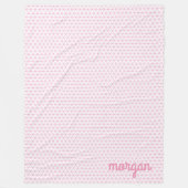 Rosa Dreieck-Karo mit Namen oder Initialen Fleecedecke (Vorderseite)