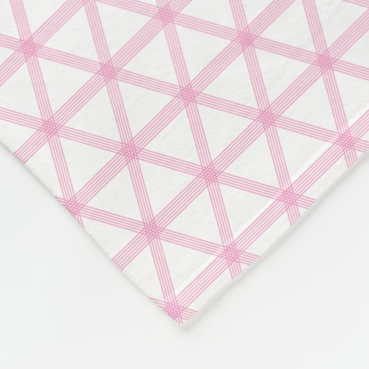 Rosa Dreieck-Karo mit Namen oder Initialen Fleecedecke (Ecke)