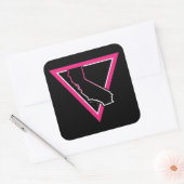 rosa Dreieck Quadratischer Aufkleber (Umschlag)