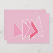 Rosa Dreiecke Mitteilungskarte (Vorne/Hinten)