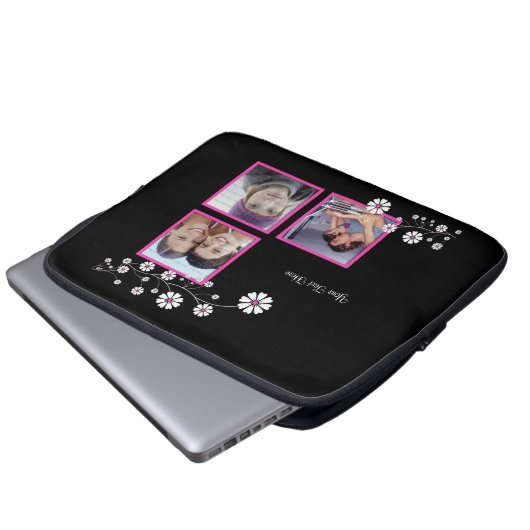 Rosa Dreilliopfblatt-Vorlagenschlauch Laptopschutzhülle (Vorne Knopf)