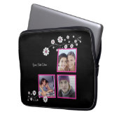 Rosa Dreilliopfblatt-Vorlagenschlauch Laptopschutzhülle (Vorderseite Links)