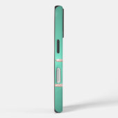 Rosa Drilling-Glitzer auf Aquamarin Case-Mate iPhone Hülle (Rückseite / Rechts)