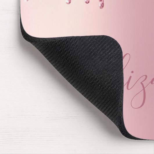 Rosa Drilling Glitzer Personalisiert Mousepad (Ecke)