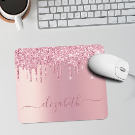 Rosa Drilling Glitzer Personalisiert Mousepad