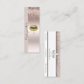 Rosa Drilling Imitate Glitzer Tropfen Makeup Artis Mini Visitenkarte (Vorne/Hinten)