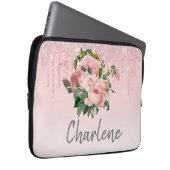 Rosa Driving Glitzer Blush Pink Bläschen Blumenstr Laptopschutzhülle (Vorne Rechts)