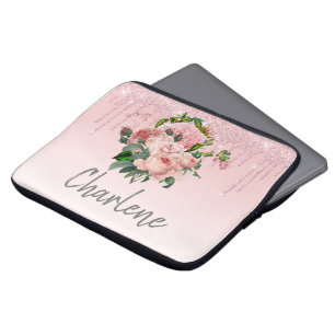 Rosa Driving Glitzer Blush Pink Bläschen Blumenstr Laptopschutzhülle
