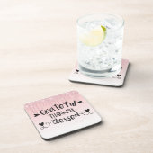 Rosa Driving Glitzer/dankbar, gesegnet Getränkeuntersetzer (Rechte Seite)