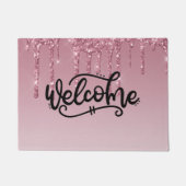 Rosa Driving Glitzer Willkommen Fußmatte (Vorderseite)