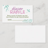 Rosa Dschungelwölkchen-Raffelschein Begleitkarte (Vorne/Hinten)