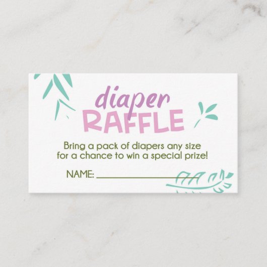 Rosa Dschungelwölkchen-Raffelschein Begleitkarte (Vorderseite)