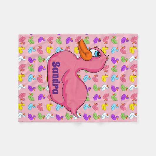 Rosa Duck Fleece Blanket (Vorderseite (Horizontal))