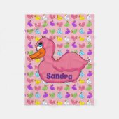 Rosa Duck Fleece Blanket (Vorderseite)