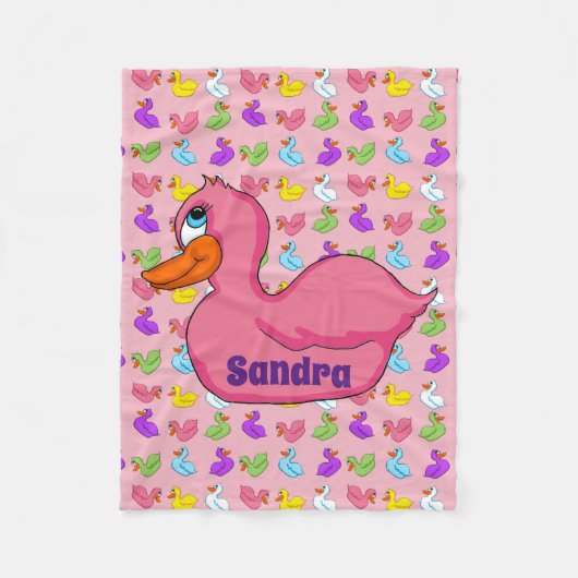 Rosa Duck Fleece Blanket (Vorderseite)
