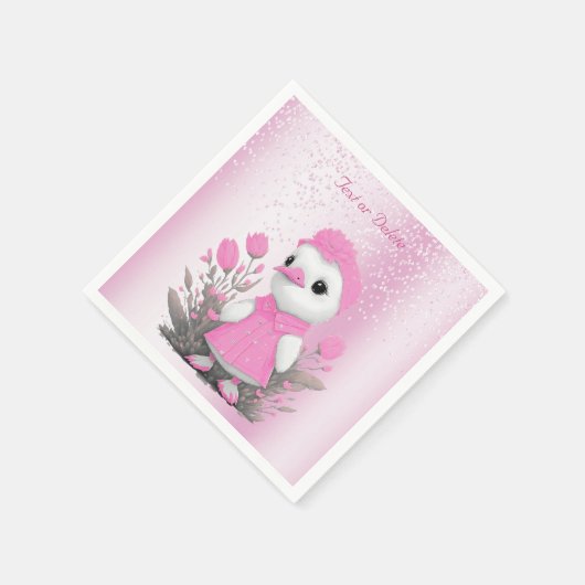 Rosa Duck Napkins Serviette (Ecke)