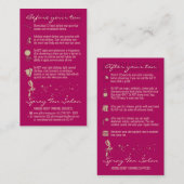 Rosa dunkel vor der Pflegeinstruktion Tan Visitenkarte (Vorne/Hinten)