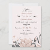 Rosa dunkelgraue Blume phantastisch Einladung (Vorderseite)