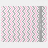 Rosa dunkelgraues, weißes LG Zickzack-Graue Bezeic Fleecedecke (Vorderseite (Horizontal))