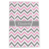 Rosa dunkelgraues, weißes LG Zickzack-Graue Bezeic Mittlere Geschenktüte (Vorderseite)