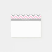 Rosa dunkelgraues, weißes LG Zickzack-Graue Bezeic Post-it Klebezettel (Vorderseite)