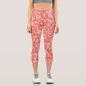 Rosa dunkle Korallen Glitzer Glitzern Monogram Capri Leggings (Vorderseite)