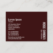 Rosa (dunkle Schokolade) Visitenkarte (Rückseite)