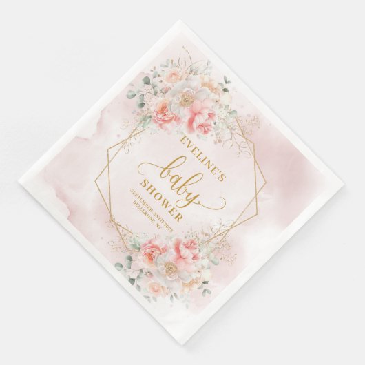 Rosa Duschbrause Rosa Blütenbrause Serviette (Ecke)