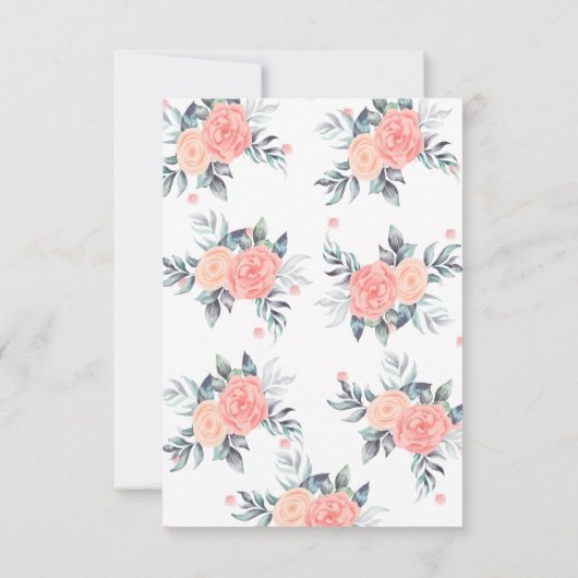 Rosa Duschbrause RSVP Karte (Rückseite)