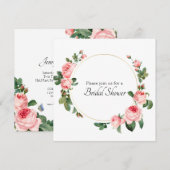 Rosa Dusche mit Blush Einladung (Vorne/Hinten)