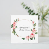 Rosa Dusche mit Blush Einladung (Stehend Vorderseite)