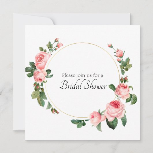 Rosa Dusche mit Blush Einladung (Vorderseite)