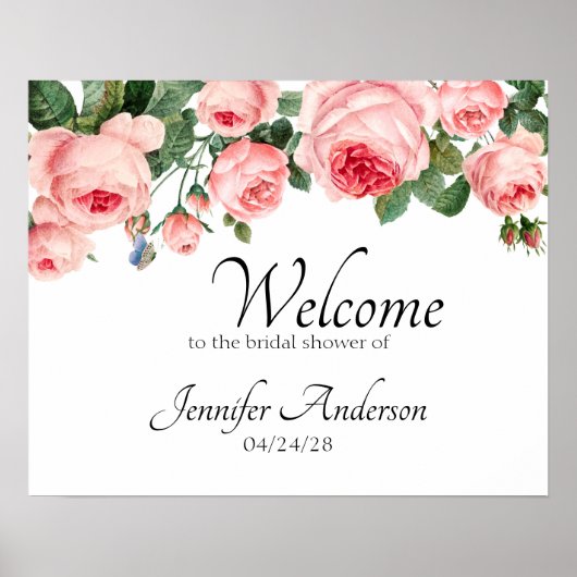 Rosa Dusche mit Blushing Poster (Vorne)