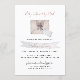 Rosa Dusche per Mail Virtual Long Distance Einladung